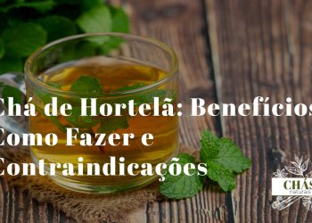 chá de hortelã benefícios — chávena de chá com folhas de hortelã fresca