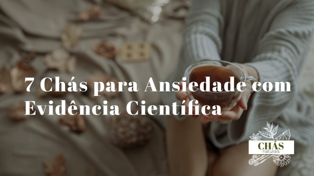 chás para ansiedade — chávena de chá calmante com ervas medicinais sobre fundo tranquilo