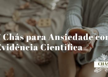 chás para ansiedade — chávena de chá calmante com ervas medicinais sobre fundo tranquilo