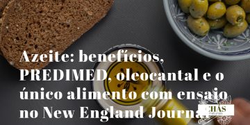 azeite benefícios — azeite extra-virgem dourado em garrafa escura com azeitonas verdes ricas em oleocantal e polifenóis