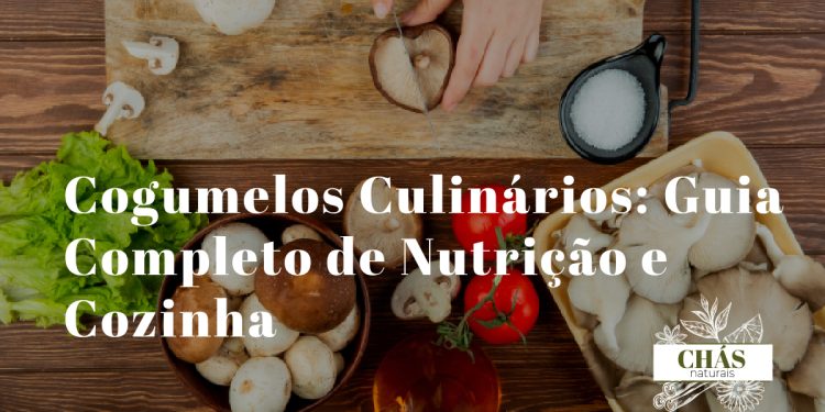 variedade de cogumelos asiáticos frescos enoki shimeji maitake e wood ear dispostos sobre tábua de madeira com pauzinhos e molho de soja